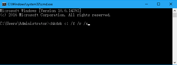 utilizzare prompt dei comandi per risolvere "Impossibile eseguire richiesta a causa di un errore di dispositivo i/o"