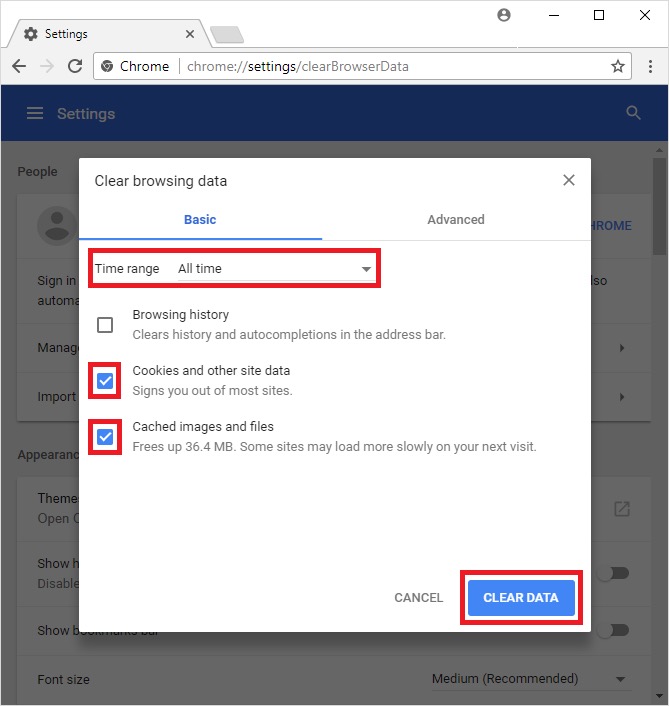 Cancella la cache del browser per risolvere il problema di non disponibilità di Google Meet