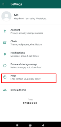 Contatta l'assistenza di WhatsApp per risolvere lo stato di non disponibilità di WhatsApp