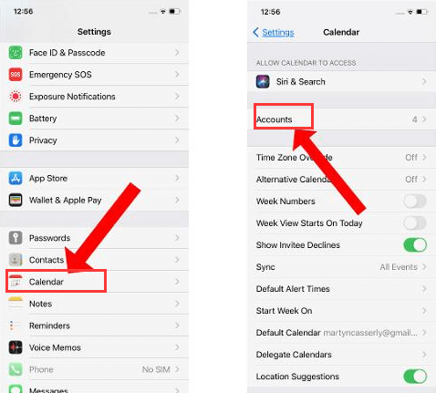 Elimina il calendario su iPad