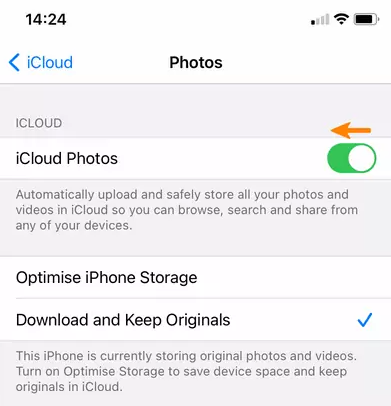 Disattiva le foto di iCloud quando non puoi eliminare le foto da iPad