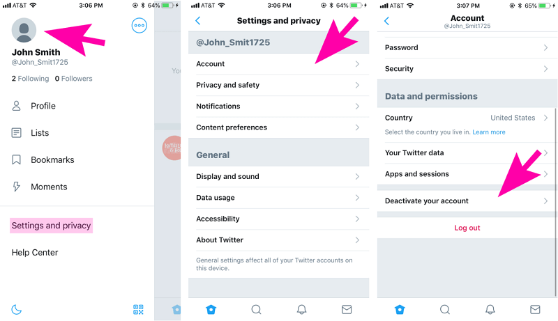 Disattiva il tuo account Twitter su iPhone