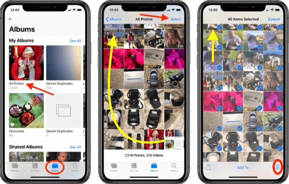 Eliminazione di più foto sul tuo iPhone
