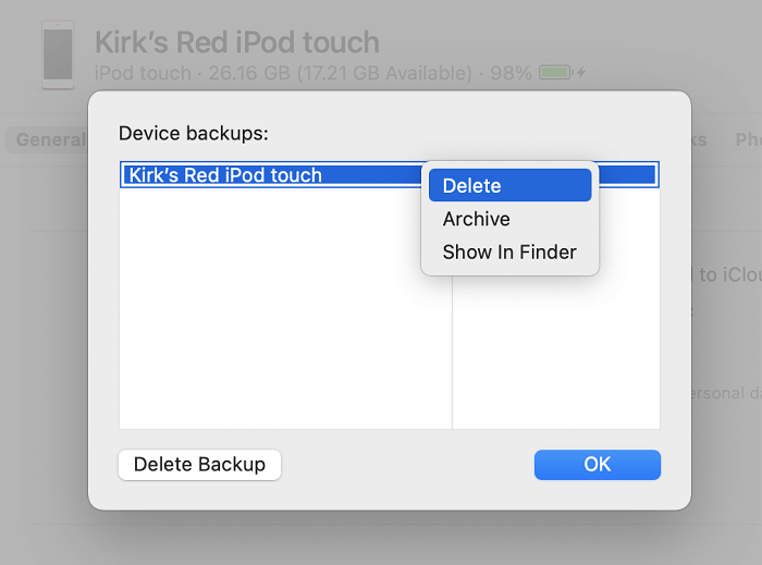 Come eliminare i backup di iTunes su computer Mac