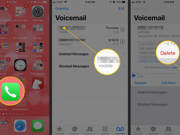 Come eliminare un particolare messaggio vocale su iPhone