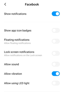 Disattiva le notifiche di Facebook Android tramite le impostazioni del dispositivo