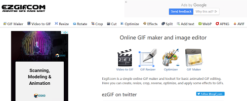 Converti film in GIF usando Ezgif