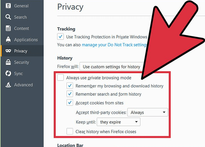 Correggi le impostazioni di Firefox