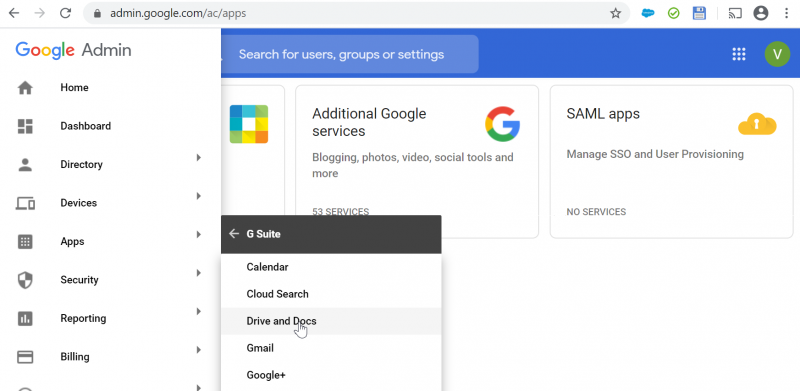 Utilizzo della Console di amministrazione di G Suite per recuperare file eliminati