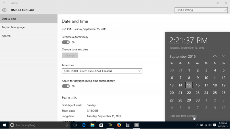 Come modificare l'ora sul computer Windows 10 tramite la barra delle applicazioni