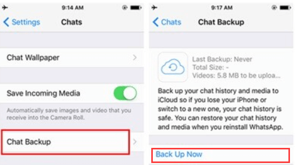 Eseguire il backup di WhatsApp Media su iPhone