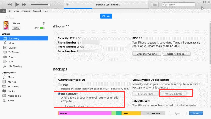 Come recuperare le chiamate recenti cancellate da iPhone utilizzando il backup di iTunes