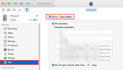 Trasferisci il calendario da iPhone a Mac attraverso l'uso di iTunes