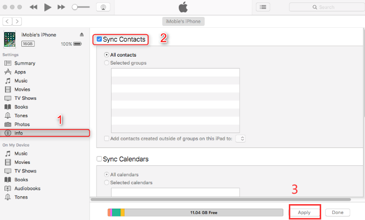 Sincronizza i tuoi contatti da iPhone a iTunes