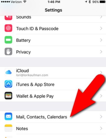 Modifica dell'account predefinito in tutte le impostazioni e ritorno in iCloud