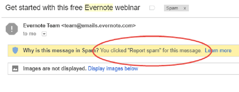 Il messaggio inviato è stato contrassegnato come spam