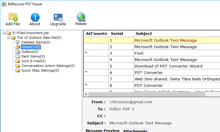 Usa Bitrecover PST Viewer per aprire il file di dati di Outlook senza Outlook