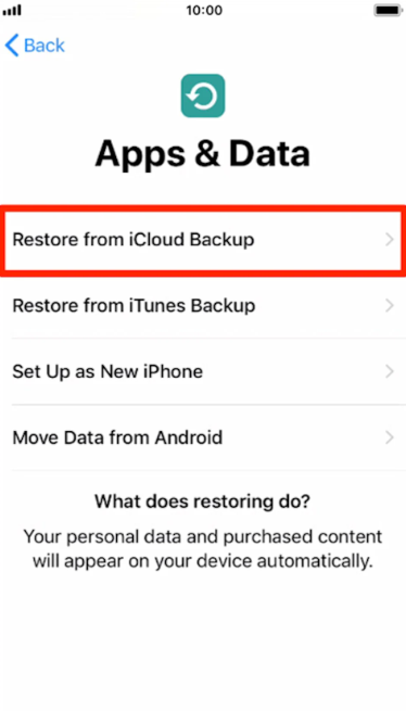 Ripristina il backup di iCloud sul nuovo iPhone