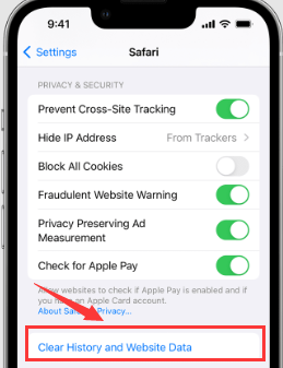 Eliminazione della cache della tua app Safari per eliminare altri archivi di grandi dimensioni su iOS