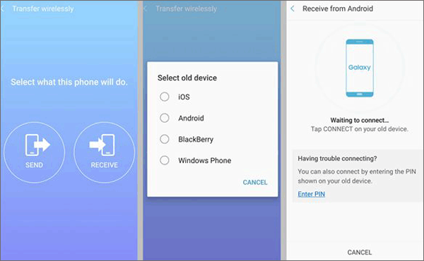 Configura i tuoi dispositivi Samsung per trasferire i contatti da Samsung a Samsung