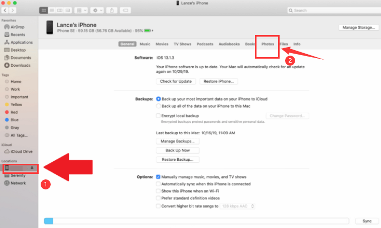 Sincronizza il tuo iPad con iTunes o Finder quando non puoi eliminare le foto da iPad