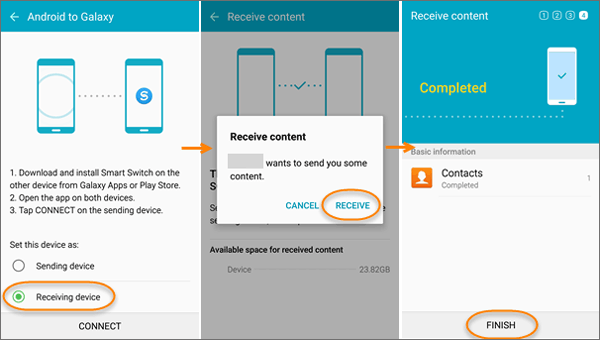 Trasferisci i contatti da Samsung a Samsung tramite l'app Smart Switch