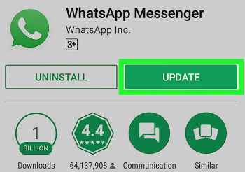 Aggiorna WhatsApp tramite Google Play Store