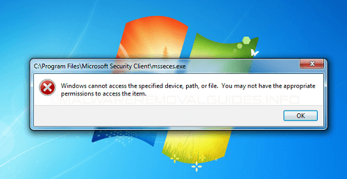 Windows non può accedere al percorso o al file del dispositivo specificato