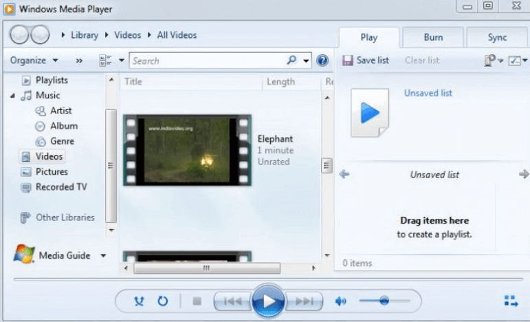 Convertitore video FLV: Windows Media Player