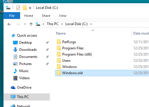 Recupera i tuoi file utilizzando Windows. vecchia cartella dopo che Windows Update ha eliminato tutto