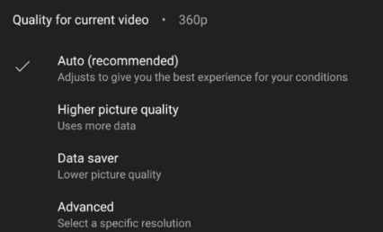 Cambia la qualità del video in modo che corrisponda alla velocità di Internet