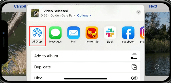 Importa video da iPhone a Mac tramite AirDrop