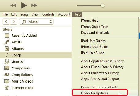 Verifica la presenza di aggiornamenti per riparare il driver iTunes non installato su Windows