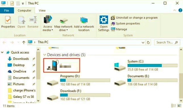 Trasferisci foto da un telefono Samsung a un computer tramite cavo USB