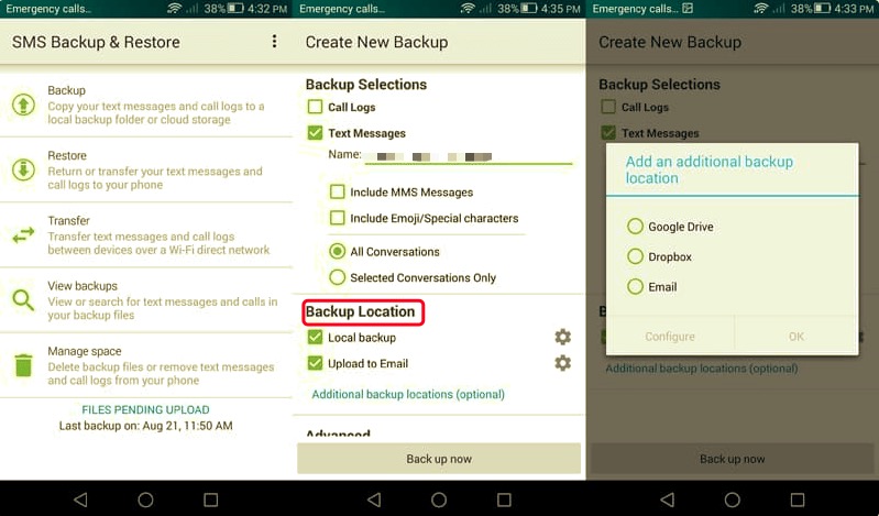 Usa Backup e ripristino SMS per trasferire messaggi di testo da Android a iPhone