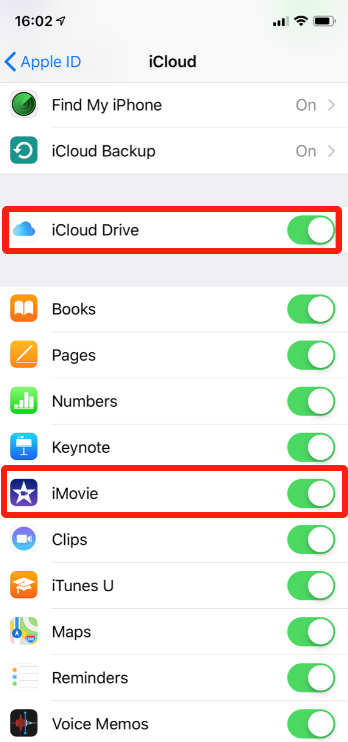 Abilita iCloud Sync per iMovie su iPhone