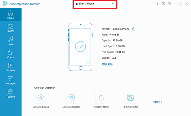 Collega iPhone al Mac utilizzando il trasferimento telefonico FoneDog