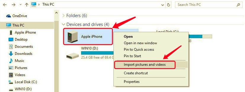 Trasferisci immagini da iPhone a computer utilizzando USB o cavo Lightning