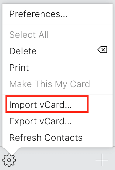 Importa Vcard