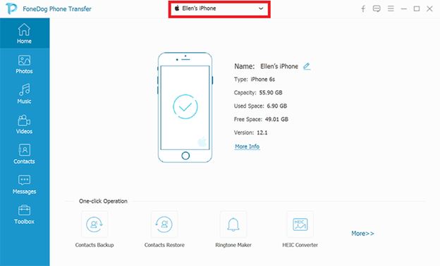 Avvia l'app FoneDog Phone Transfer