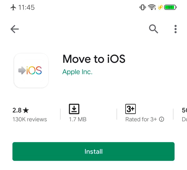 Trasferisci dati utilizzando l'app Sposta su iOS