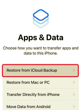 Trasferisci app da iPhone a iPhone tramite iCloud Backup