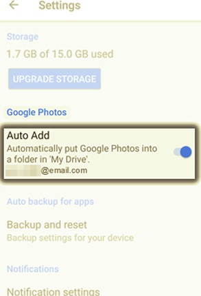 Usa Google Foto per trasferire foto da Android ad Android