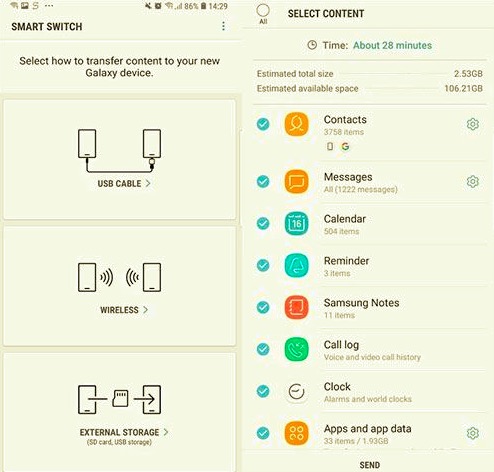 Trasferisci messaggi di testo da Android ad Android utilizzando Smart Switch