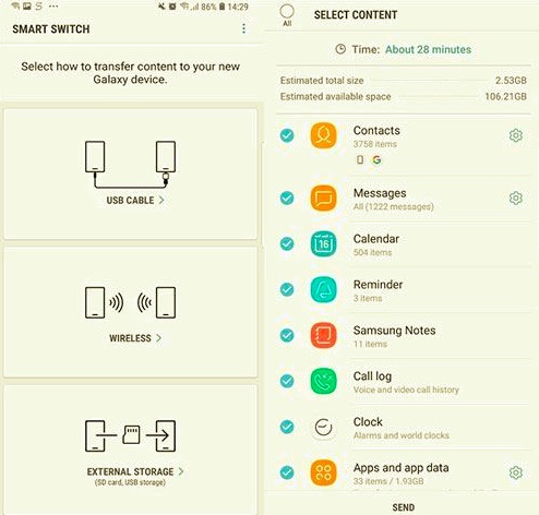 Trasferisci messaggi di testo da Android ad Android utilizzando Smart Switch