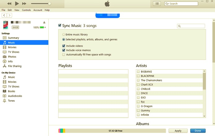 Trasferisci musica su iPad usando iTunes