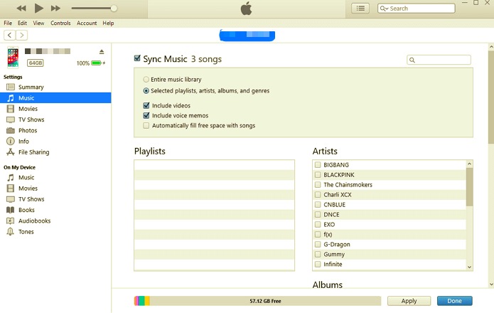 Trasferisci musica su iPad usando iTunes