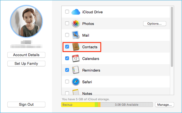 Trasferisci i contatti di Outlook utilizzando iCloud