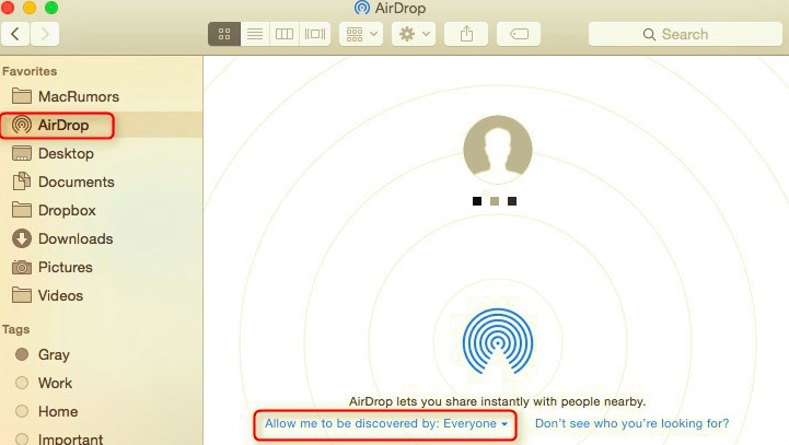 Attiva Airdrop per trasferire video da iPhone a Mac