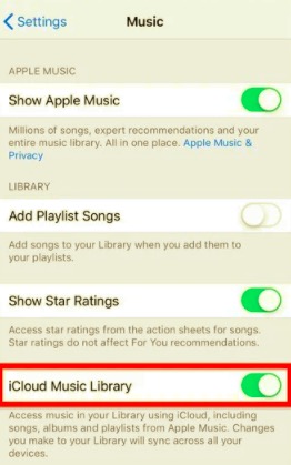 Verifica se la libreria musicale iCloud è attiva per sincronizzare la musica con il mio iPhone